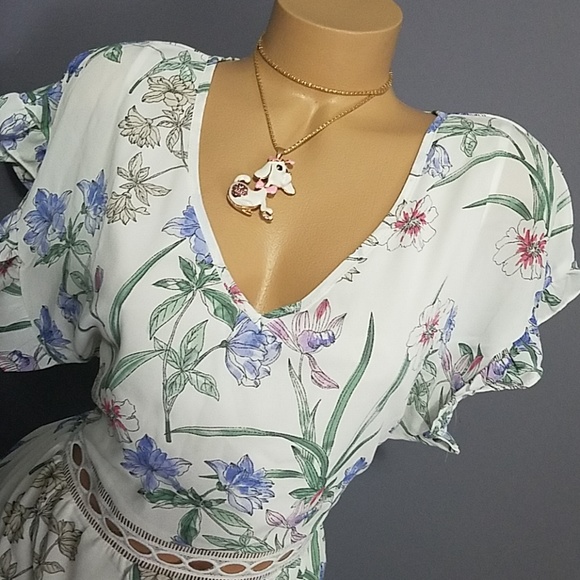 Stunning White Floral Sun Dress - Picture 3 of 8